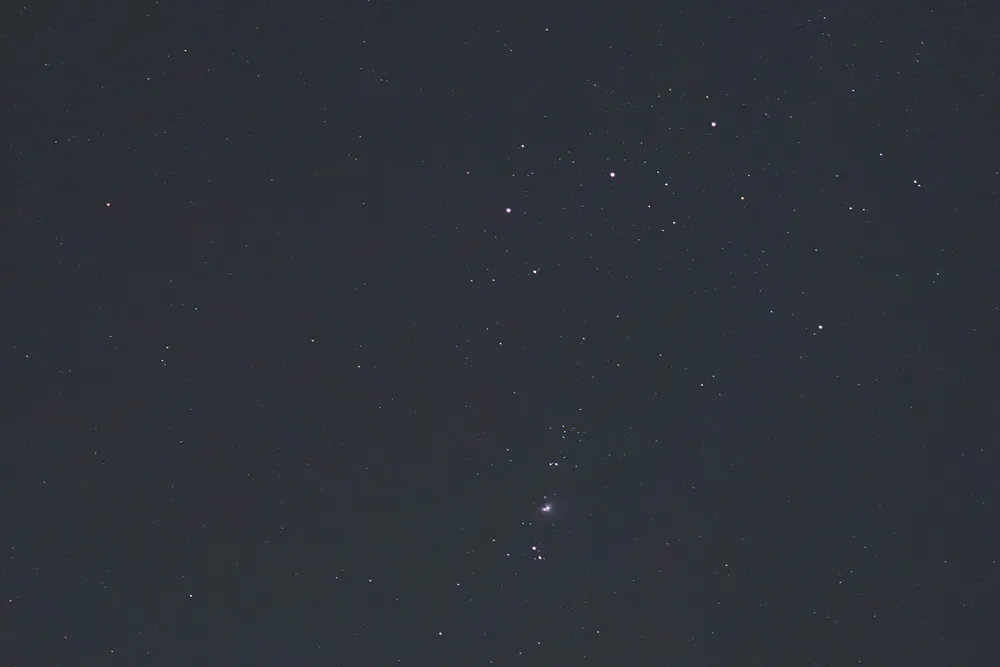 Starry sky taken with the Olympus OM-1 with Starry Sky AF (Crop)