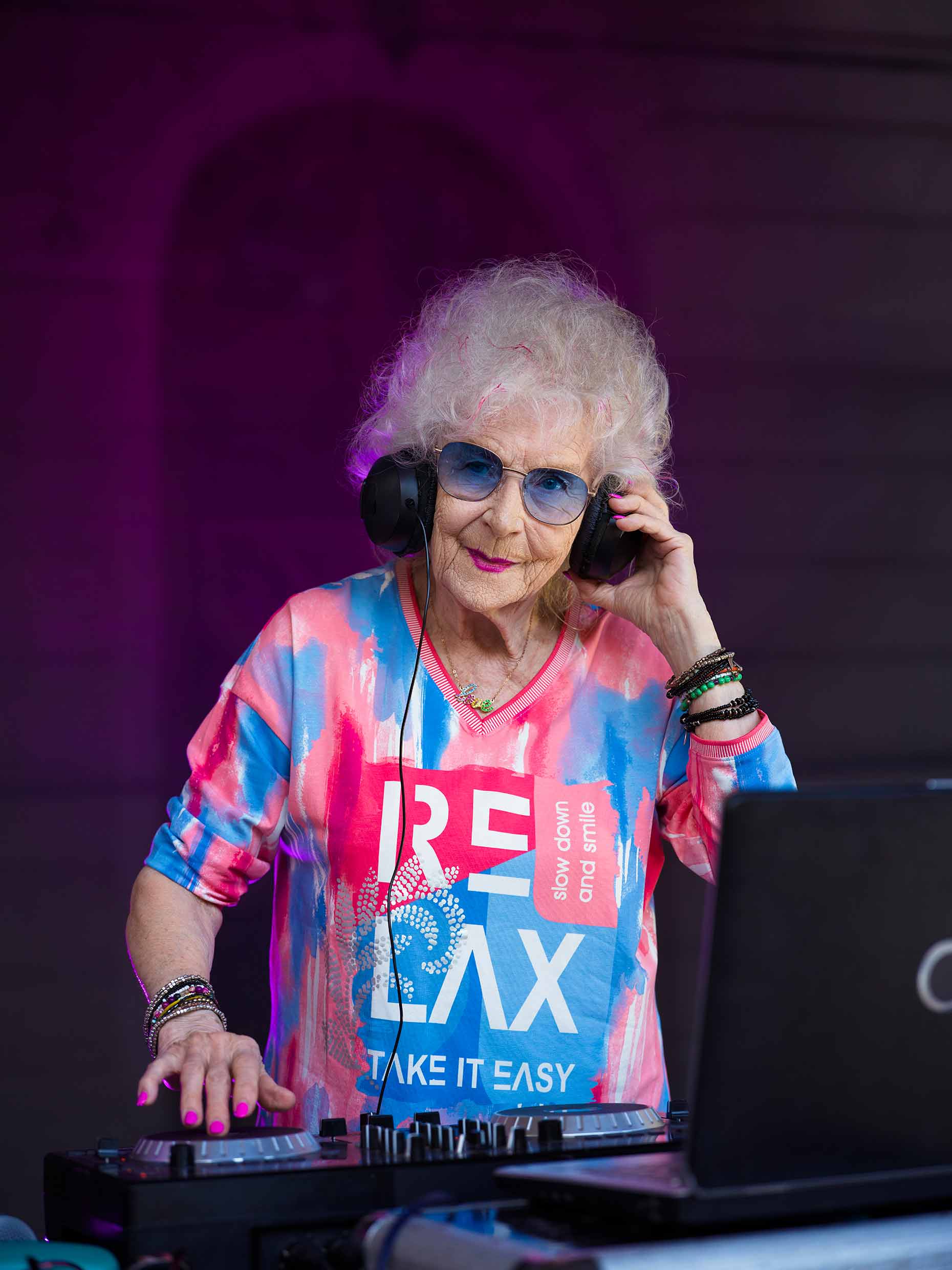 At eighty-six years old, Wirginia is an experienced DJ with hundreds of shows under her belt. - Minsk Mazowiecki, Poland