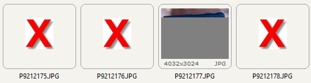 Missing and corrupt images.