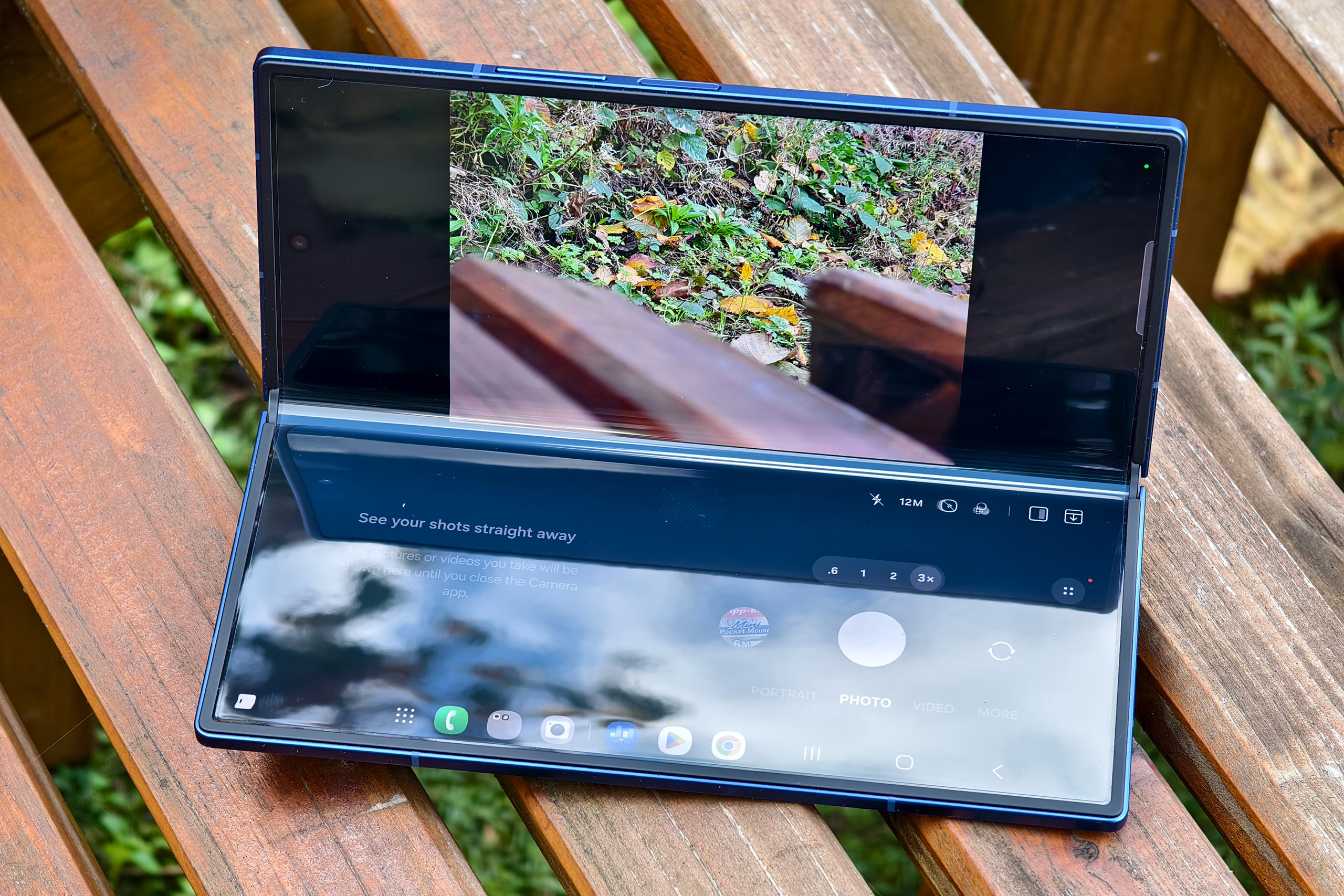 The Samsung Galaxy Z Fold7 effectively has a built-in stand. Photo JW