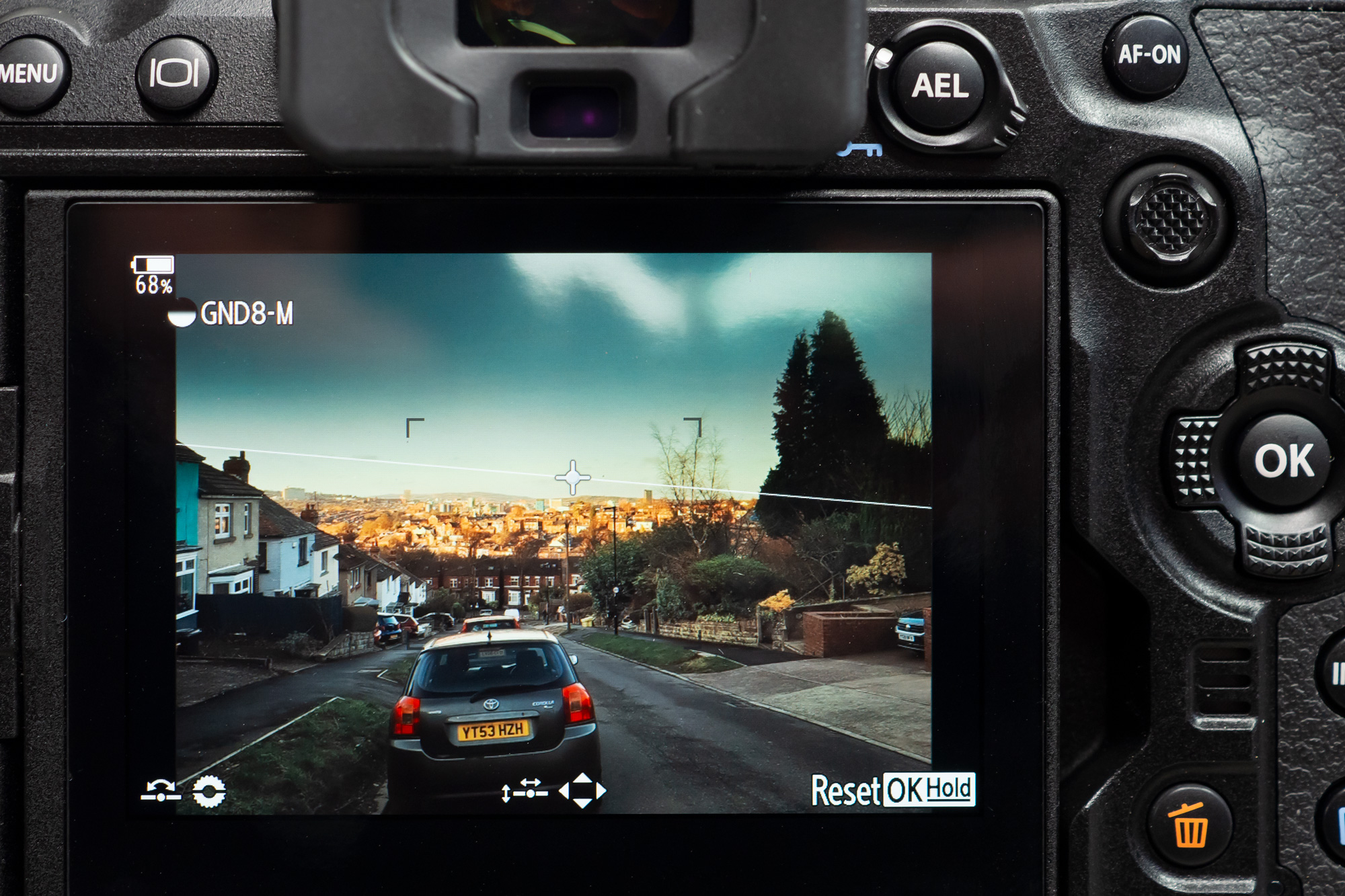 Live Grad ND can’t be used at the same time as the LiveND feature. Like LiveND, the camera takes multiple exposures and combines them in-camera.