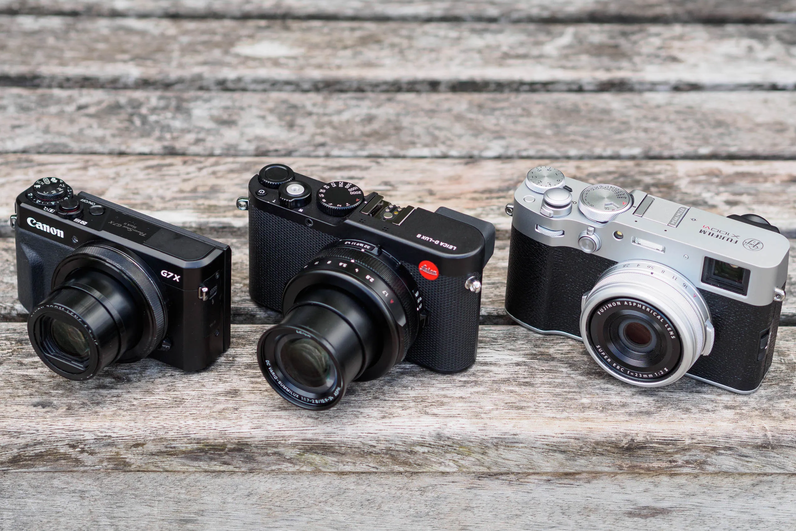 Leica D-Lux 8 compared to Canon PowerShot G7 X II and Fujifilm X100VI