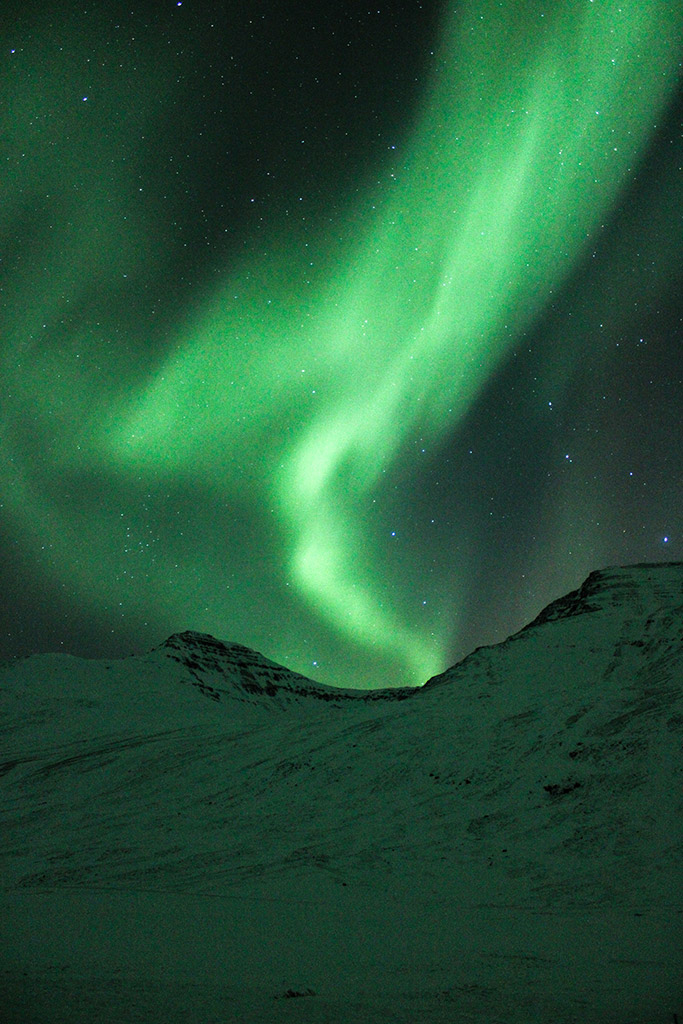 aurora borealis over iceland