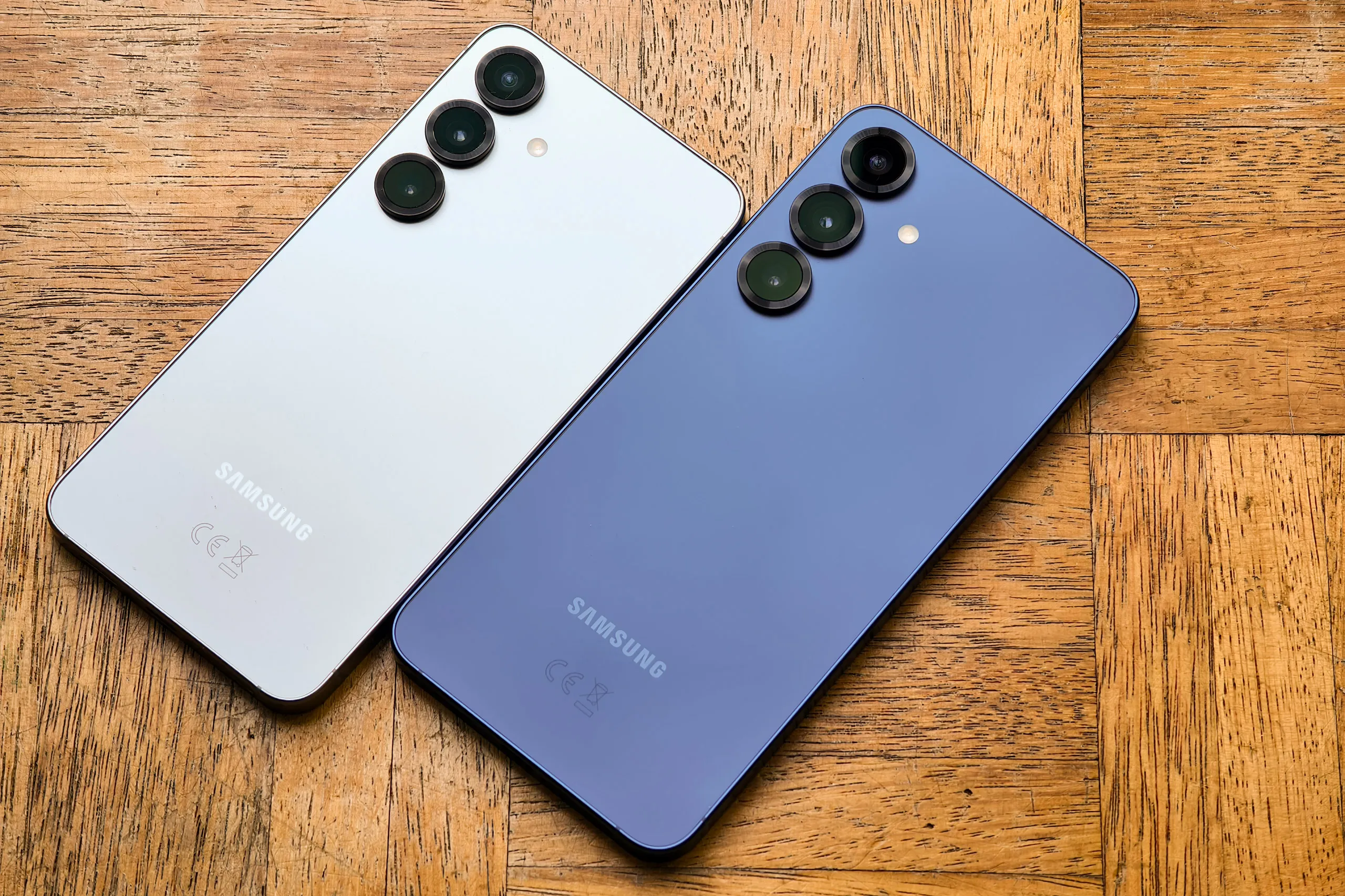 Samsung Galaxcy S25 (left) S25+ in blue. Image credit: Joshua Waller