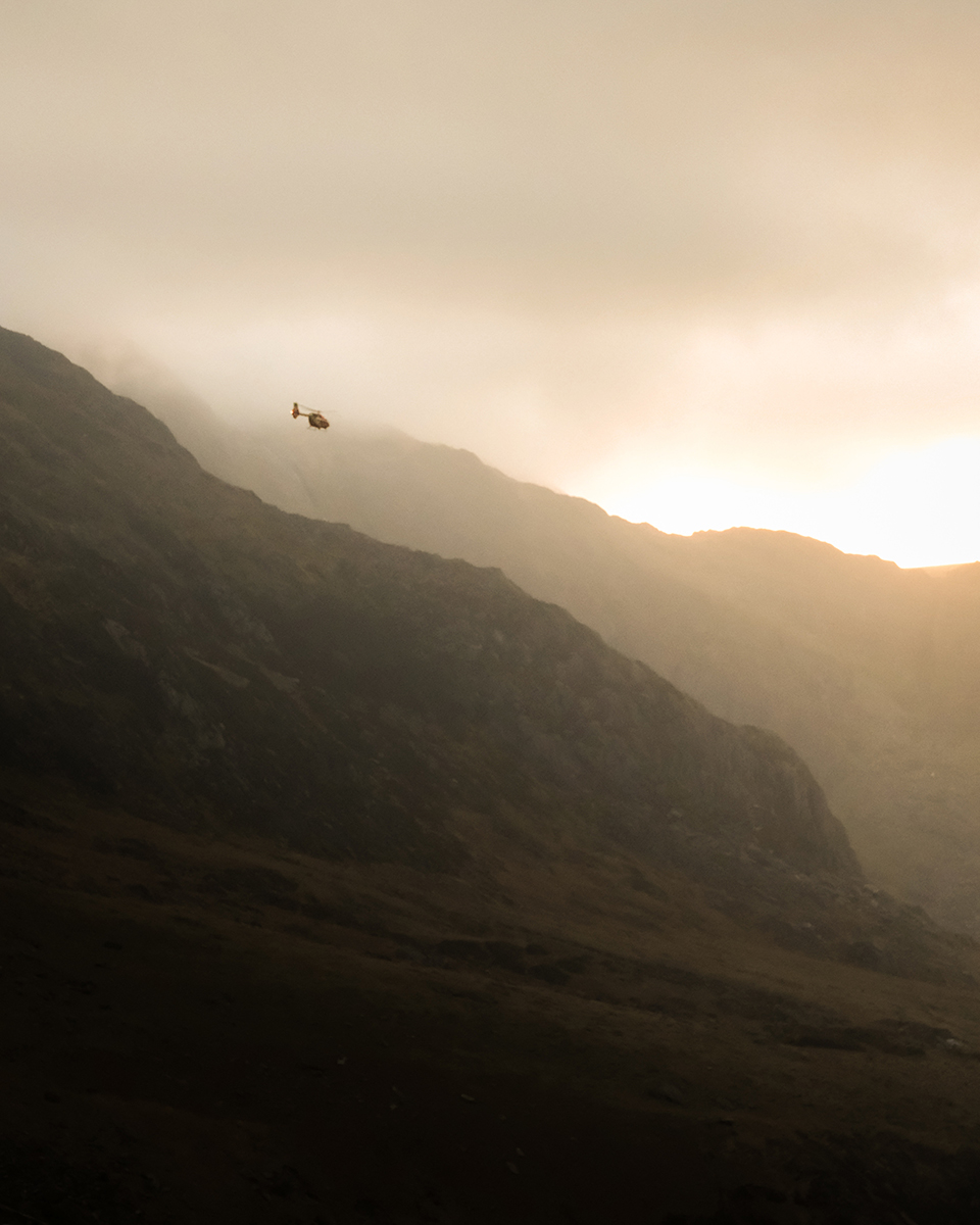 helicopter over landscape