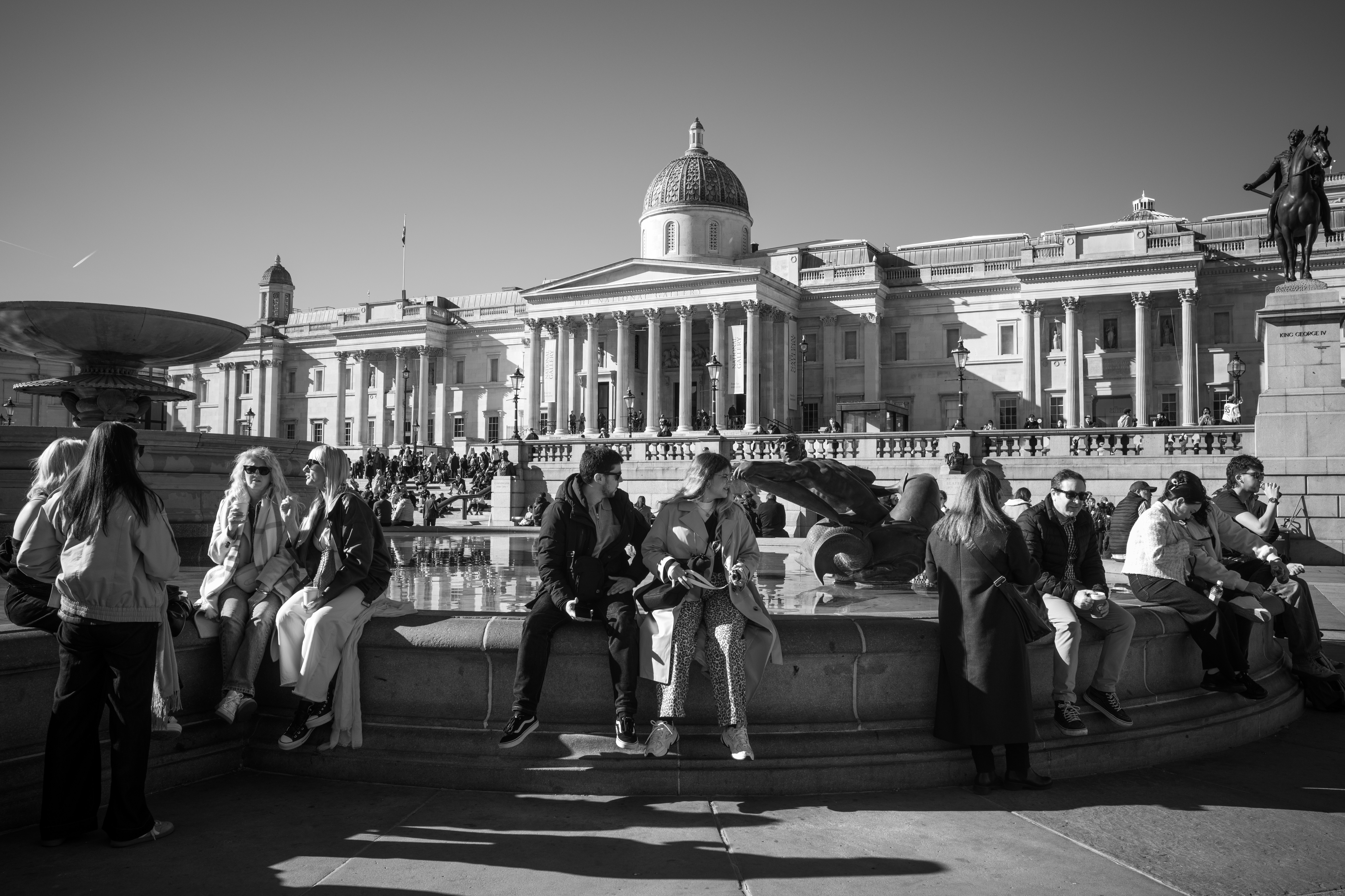 Ricoh GR IV Monochrome sample image: Trafalgar Square, London. 