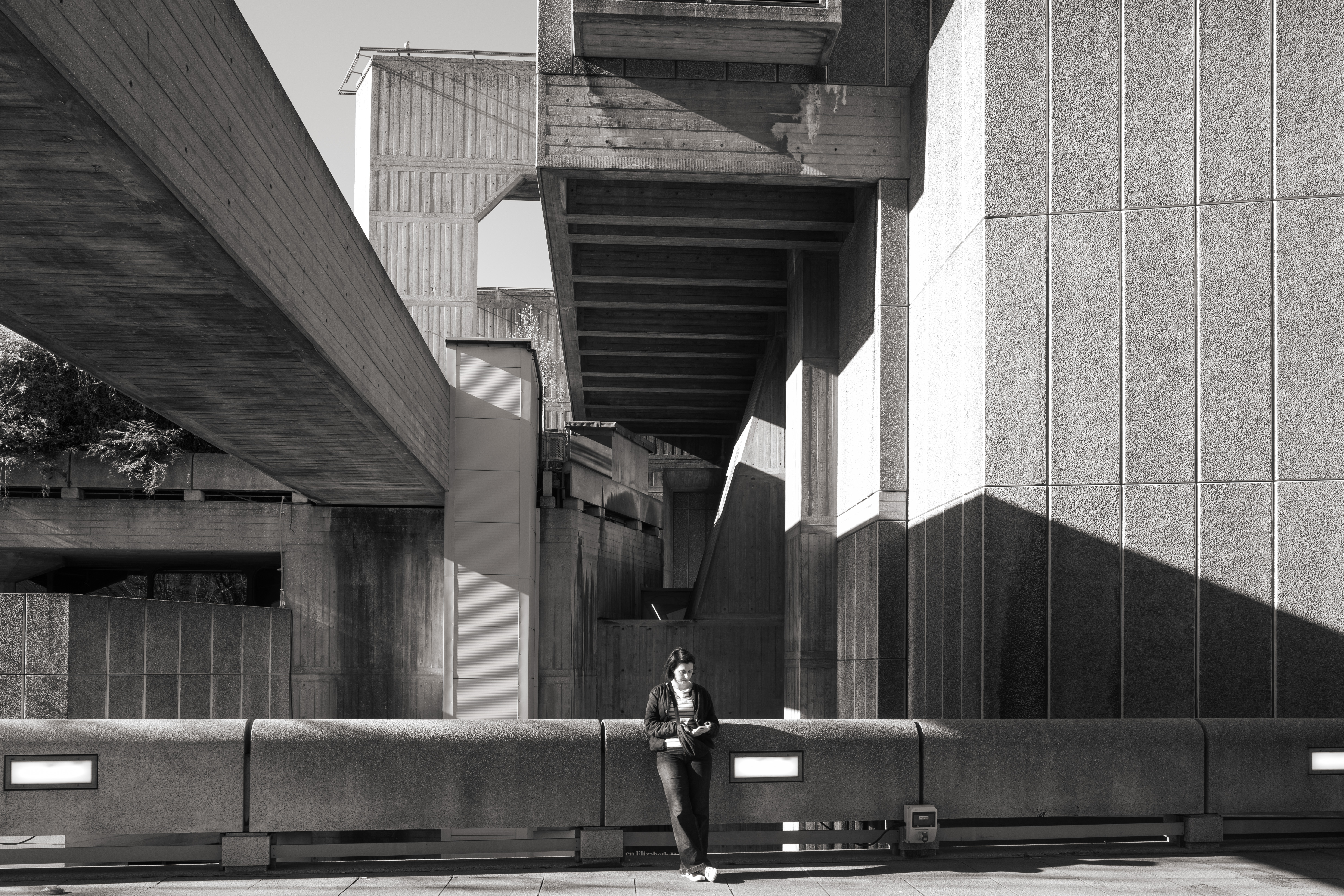 Ricoh GR IV Monochrome sample image: brutalist architecture. 