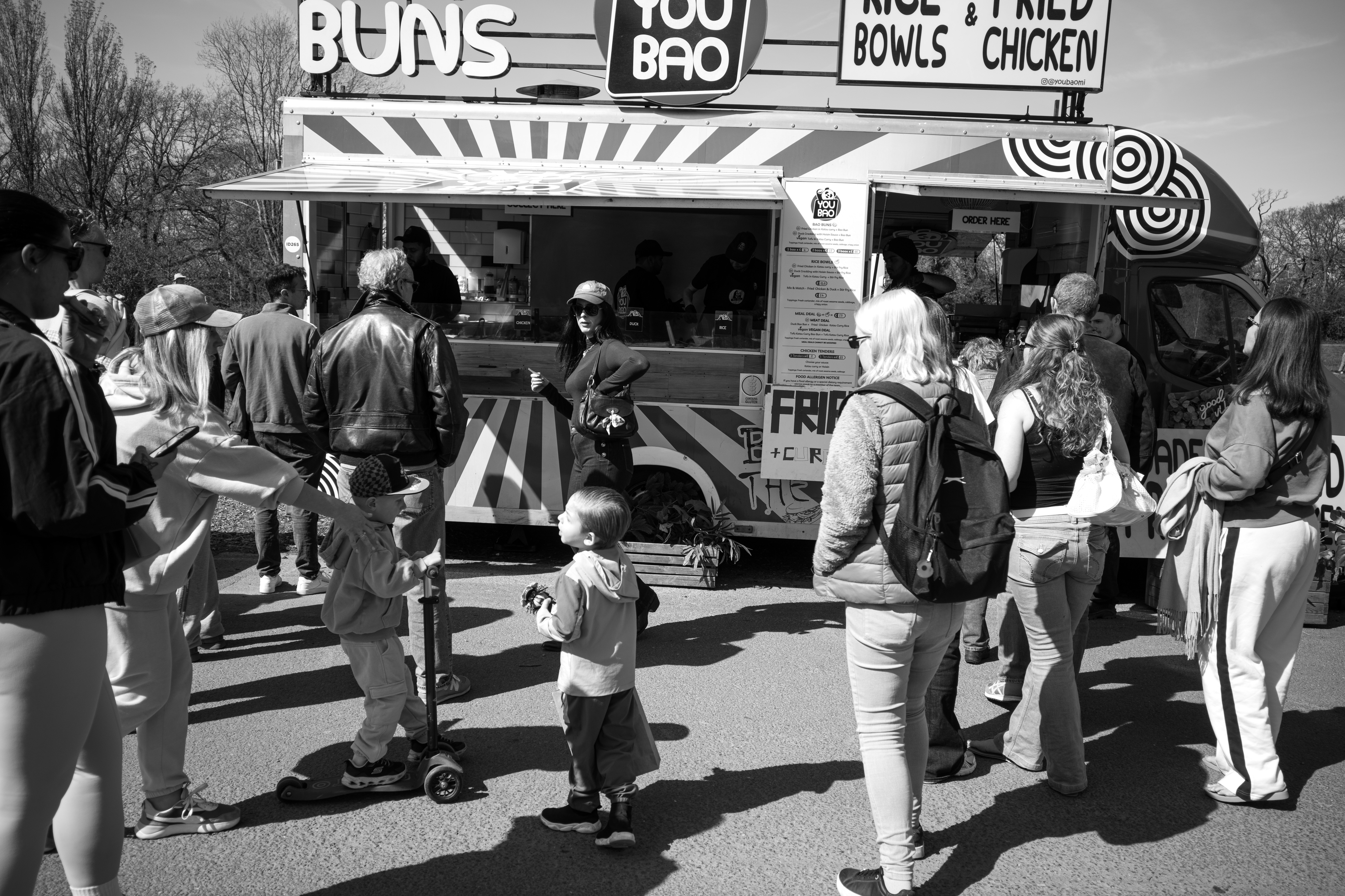 Monochrome sample image: street food van