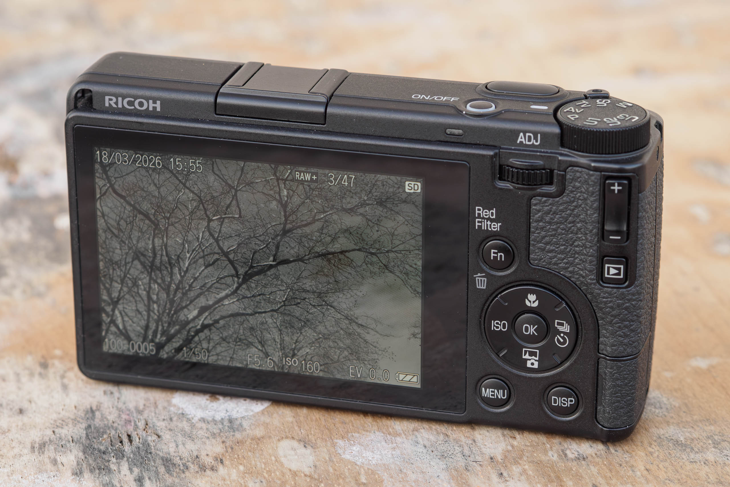 Ricoh GR IV Monochrome top back view. 